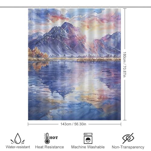 Rideau de douche moderne polyester imperméable lavable 143x180 - 3
