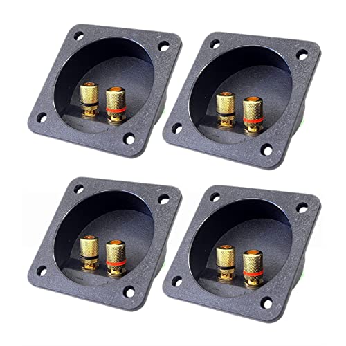 Tumintu EstÉReo Tornillo Conectores de Copa Conectores de Subwoofer Enchufe de 2 VÍAs Caja de Bornes de ConexiÓN Terminal, 4 Pcs