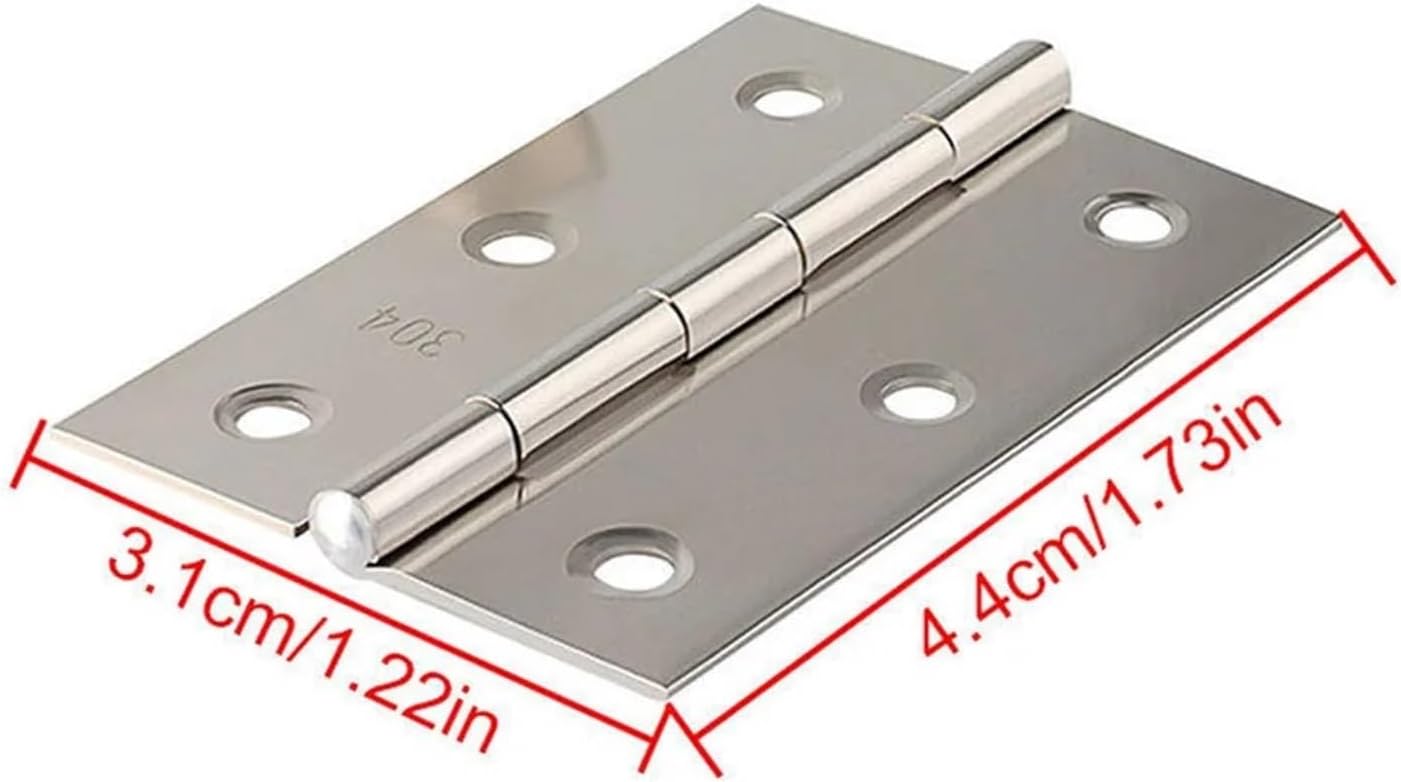 Adjustable Hinges Door Closing Hinges Ball Bearing Hinge Stainless Steel 10PCS Butt Internal for Door Office Replacement Suitable for Various Doors
