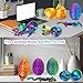 3D Printed Dragon Eggs with Dragon Inside, Large Articulated Dragons Toys with Eyes, Easter Basket Essentials Stuffers Surprise Eggs Home Decor Executive Desk Toy (Purple+Black)