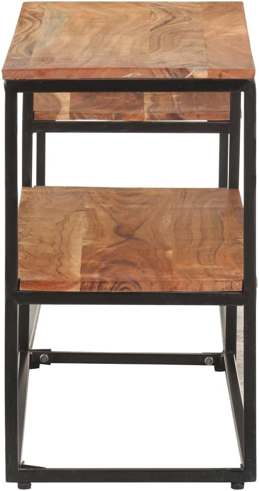 vidaXL TV Cabinet Natural Solid Acacia Wood Medium TV Cabinet