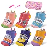 Comfoex Kids Girls Novelty Funny Ankle Socks Colorful Animal Fashion Silly Cartoon Cute Unicorn Cotton Socks 6 Pairs