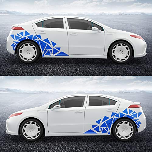 Image of 2 Pieces Triangle Car Decals Vinyl Decal Car Graphics DIY Car Body Sticker, Blue