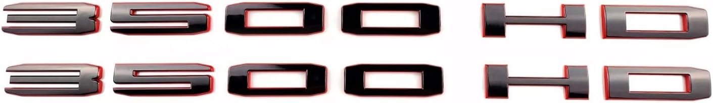 Pair Set 2020-2023 3500HD 3500 HD Doors Side 3D Letter Emblems Nameplates Badge (Gloss Black)