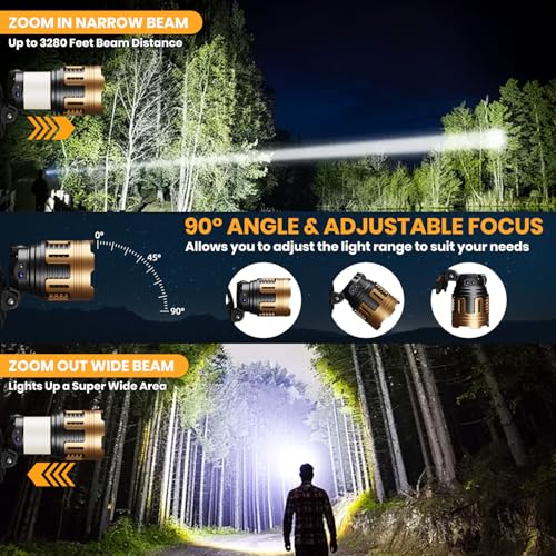 Linterna frontal LED recargable LEKIA de 100000LM con sensor y zoom ajustable 5