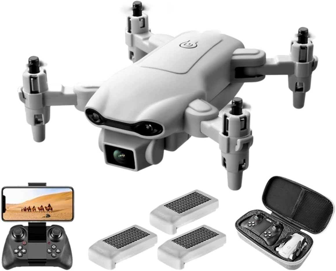 Drone RC Mini Drone 4k Dual Camera HD Wide Angle Camera 1080P WiFi FPV Aerial Photography Helicopter Foldable Quadcopter Dron Toys (Color : 4K-Dual camera-2B Size : 1)