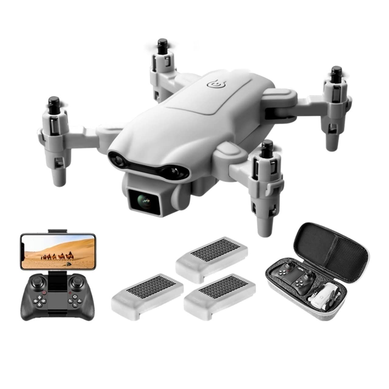 Drone RC Mini Drone 4k Podwójna kamera HD Kamera szerokokątna 1080P WiFi FPV Fotografia lotnicza Helikopter Składany quadcopter Dron Toys (Kolor: 4K-Dual camera-2B Rozmiar: 1) (1080P 1Bateria)