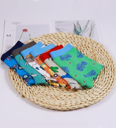 image for Sladatona Boys Boxer Briefs Shorts Cotton Dinosaur Car Toddler Underwe