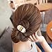 4 Pcs Gold Metal Ponytail Hair Cuffs, Minimalist Leaf Glossy Ellipse Hair Accessories, Decorative Hair Ties for Women and Girls Gift