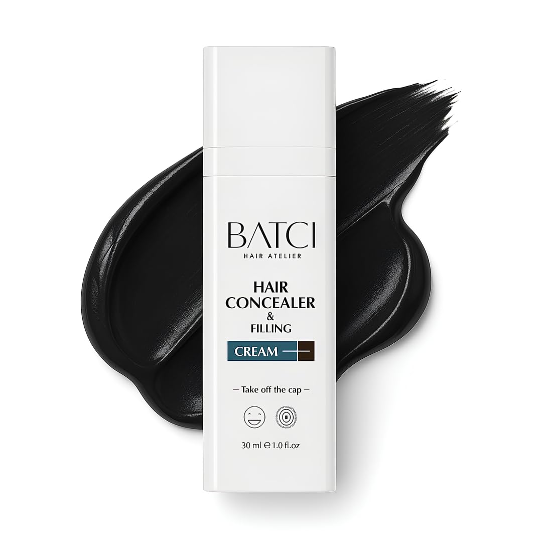 BATCI Hair Concealer Cream for Thinning Hair & Bald Spots – Black Root Touch-Up, Waterproof & Sweatproof Scalp Coverage – Natural Hair Filler for Men & Women, 30ml
