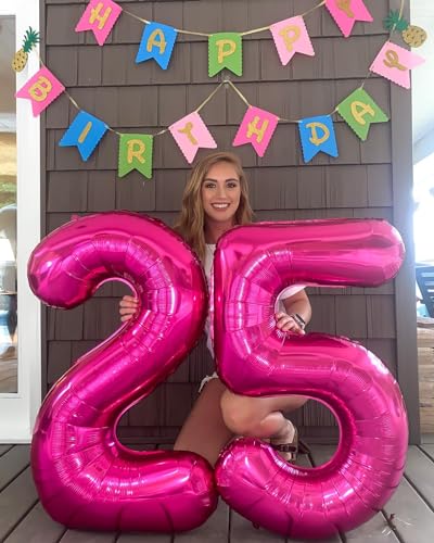 Image of Hot Pink Number 5 Balloon 40 Inch, 5th Birthday Party Decorations, Giant 5 Foil Balloon for Party Supplies