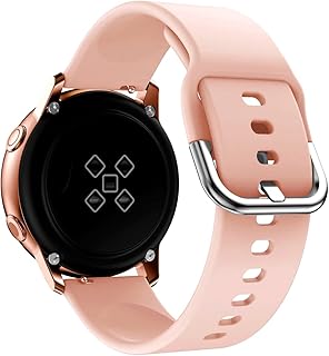 سوار سيليكون لساعة سامسونج جالاكسي للجنسين (بينك، 20 ملم)