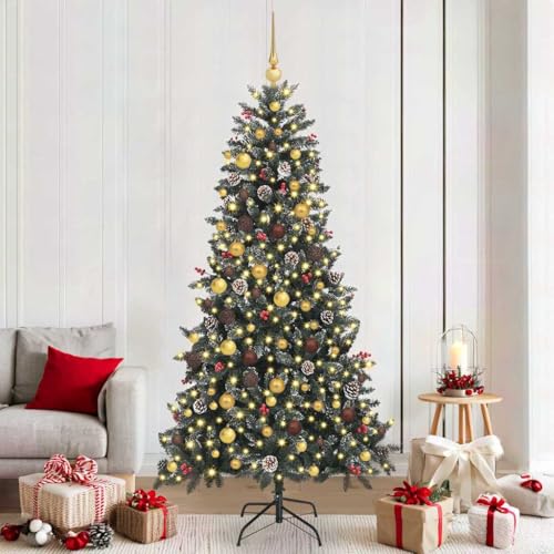 Árbol de Navidad Artificial Grande Verde 210 cm para Decoración Festiva de Casa 2