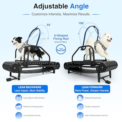 Image of Non-Motorized Dog Treadmill for Large /Medium Dogs with Pedometer, Wide Running Slatmill, Self-Powered with Brake, 5-Level Incline, Heavy Duty Slatmill Indoor Training Equipment