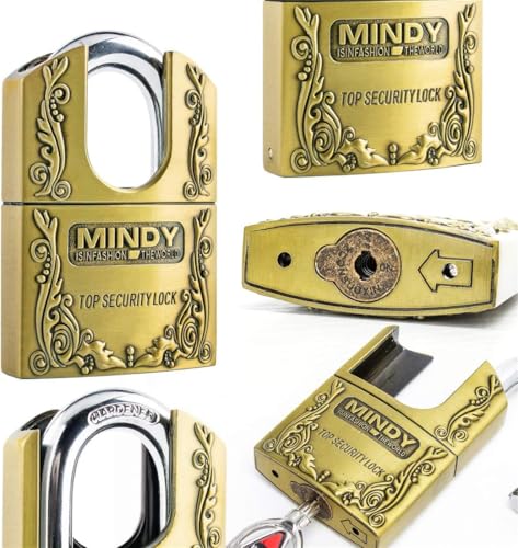 Image of Mindy 60mm Heavy-Duty Shrouded Padlock for Warehouse & Outdoor Security - Zinc Alloy Lock Body With Hardened Stainless Steel Shackle, 3 Keys, Weatherproof