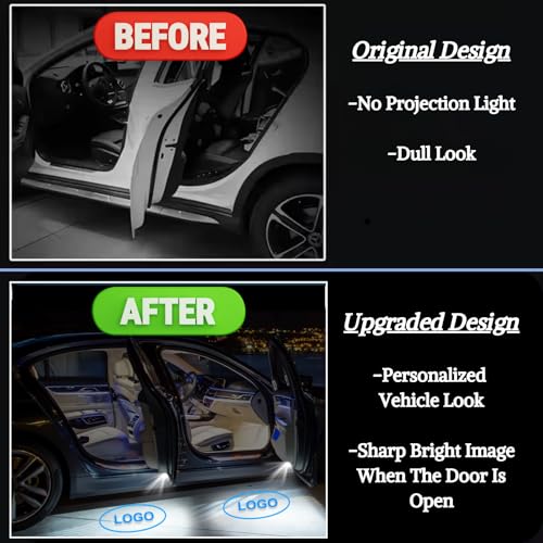 Luz LED de puerta para coche con proyector de logo rojo miniatura 3