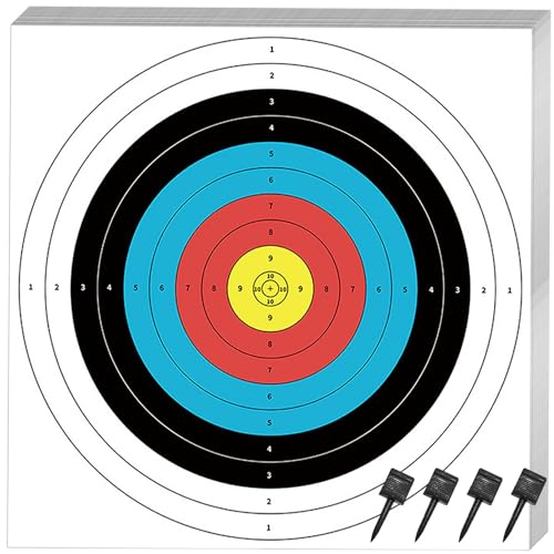 SenseYo 15 Pcs Standard Archery Targets Paper for Backyard, 16 Inch 10 Rings Bow Arrow Targets for Hunting & Archery Targets, Target Practice Accessories