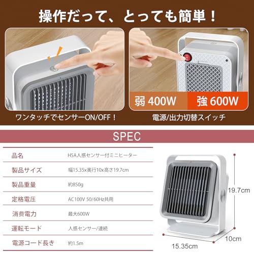 GEKETY セラミックヒーター H5A の商品画像 7