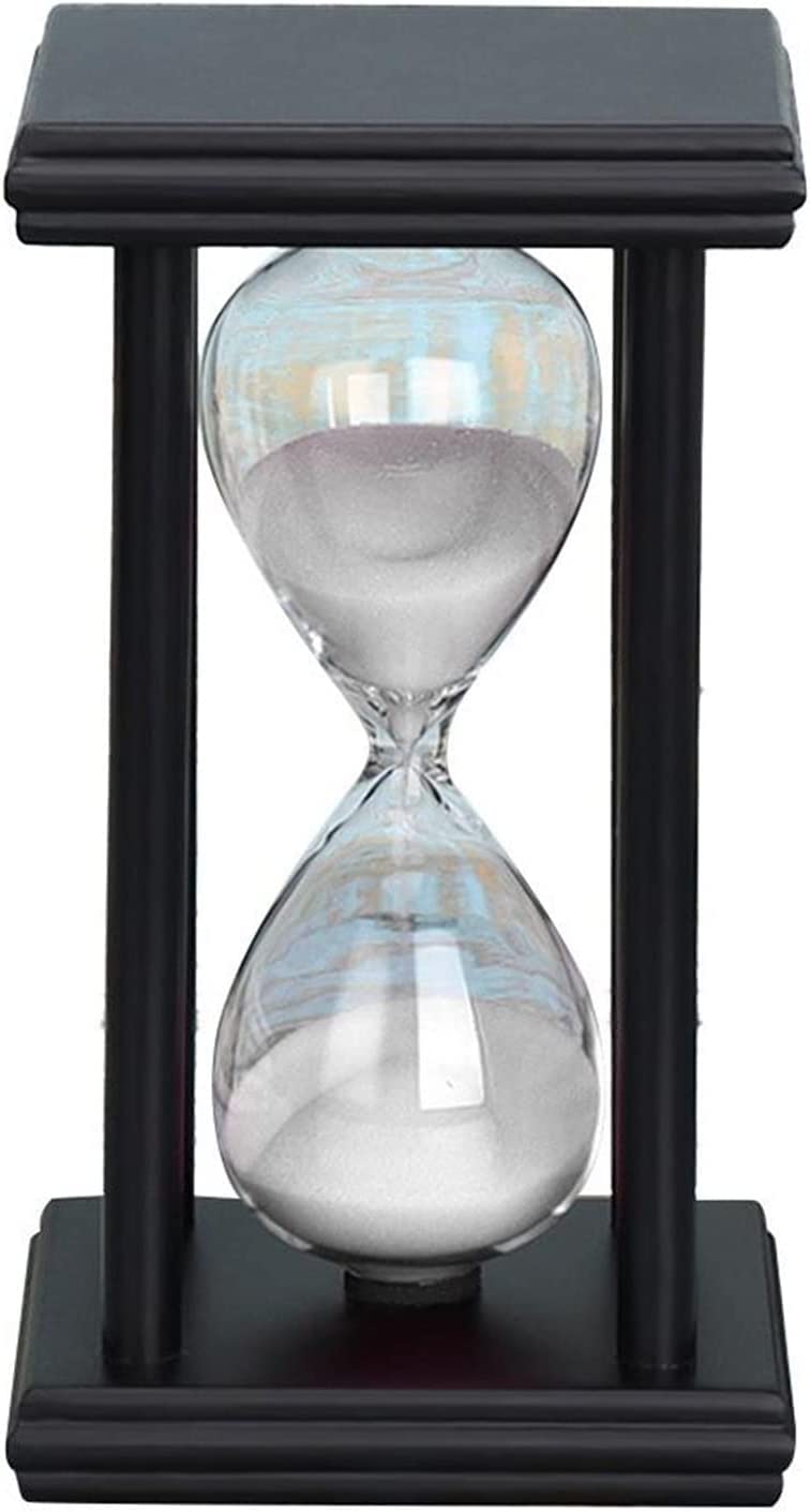 Sandglass45/60min Holz Sanduhr Sandglas Sanduhr Timer Küche Schule Wohnkultur (Farbe: Schwarz Weiß 60 Min) (Weiß Blau 60 Min) (Farbe: Weiß Blau 60 Min)