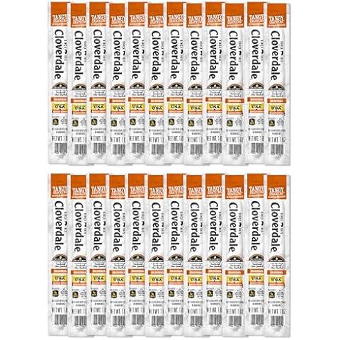Cloverdale Tangy Snackers Summer Sausage Sticks, Individually Wrapped Summer Sausage Meat Snacks, Soft Bite Meat Sticks 1 Ounce, 24 Pack Cover