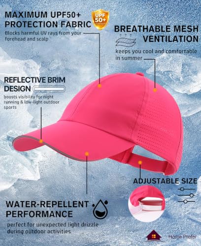 Image of Home Prefer Reflective Water Repellent Quick Dry Airy UPF50+ Sun Hat for Men Women Outdoor Sports Baseball Caps Unisex