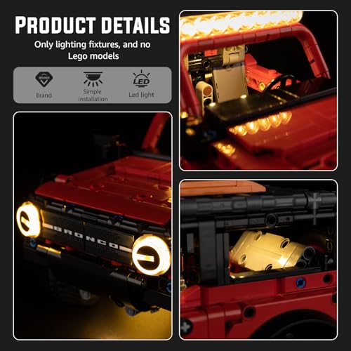 Image of Nitemode Light Kit Compatible with Lego 42213 Ford Bronco SUV, Upgraded Brightness Adjustable Lighting Accessories(No Model)