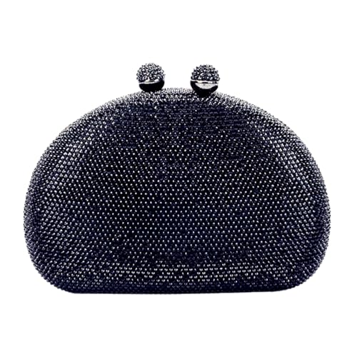 Image of UMREN Women Sparkly Rhinestone Evening Bag Crystal Clutch Purses Glitter Shell Shaped Handbag Wedding Prom Shoulder Bag