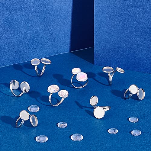 UNICRAFTALE 16 Sets Blank Cuff Ring Making Kit - DIY Bezel Tray Design with Stainless Steel and Cabochons - Image 2