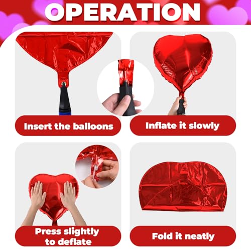 Image of Valentines Day Balloons Decoration, Be Mine and Red Heart Letter Balloons Banner Valentine Balloon Banners for Sweetest Valentine's Day Romantic Be Mine Party Decorations