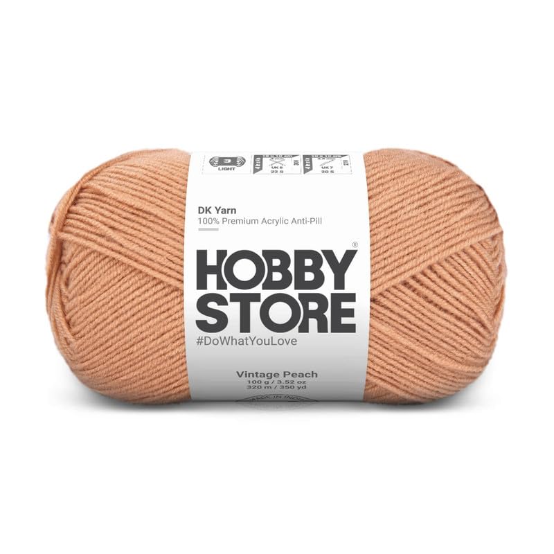 Image of DK Solid Yarn - Anti-Pill Acrylic Solid DK Yarn for Crochet & Knitting Everyday Essentials (1 ball /100 g) - Vintage Peach 1836 | Magic Needles