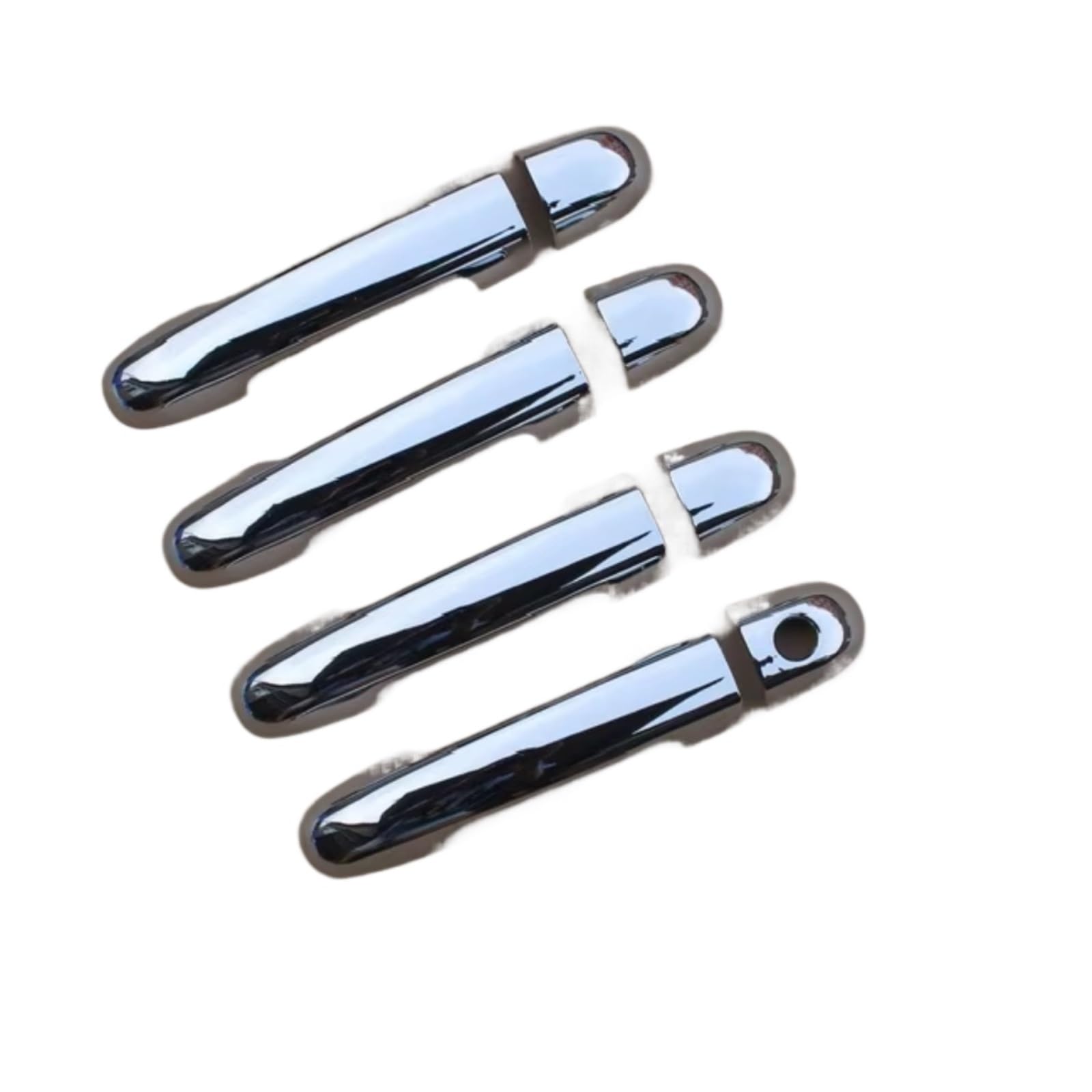 DSPOLIMV Outer Door Handle Cap Compatible with Hyundai for I20 2008-2013 Chrome Carbon Fiber Car Door Handle Cover Trim Stickers Overlay Accessories(Silver 1 Keyhole)