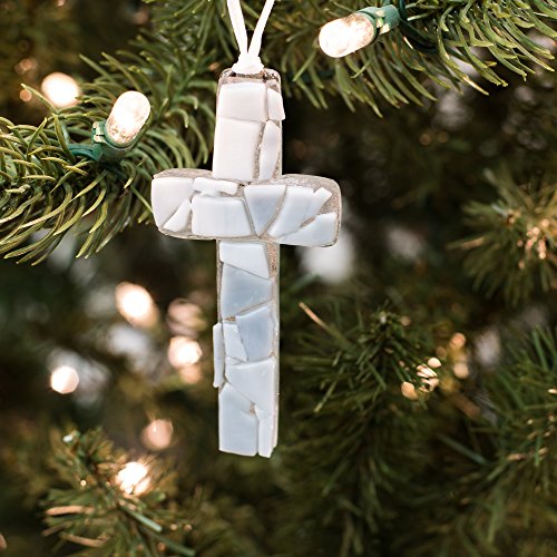 Christian Graduation Gift- Gray Mosaic Cross with Sentiment - Gift for High School or College Graduates- Inspirational Graduation Gift - Handmade in USA