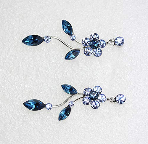 Image of Faship Gorgeous Rhinestone Crystal Floral Necklace Earrings Set