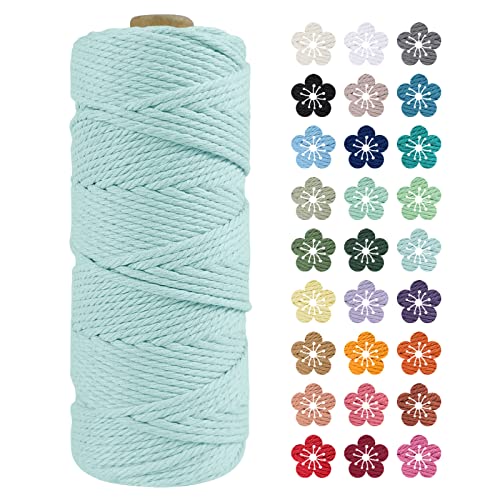 LEREATI Macrame Cord 2mm x 100m, Thick Macrame Rope Natural Cotton Rope Craft String