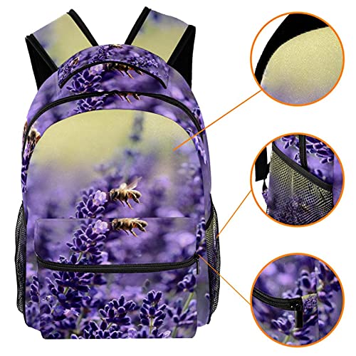 Sac à dos ordinateur portable violet grande capacité avec fermeture éclair