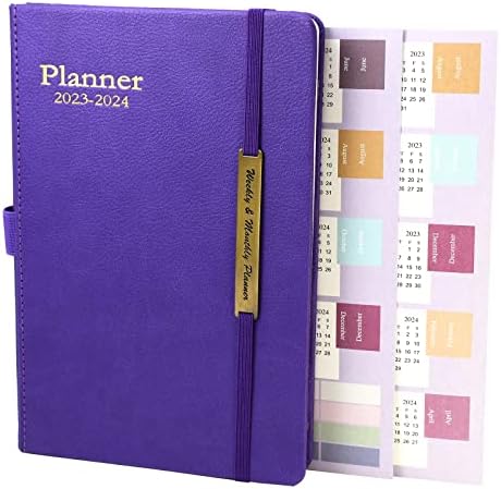 Diary 2024-2025 - 18 Month Diary from Jan. 2024 to Mid Year Jun.2025, A5 Week to View Diary, Weekly & Month Planner with Leather Cover, Pen Loop, Inner Pocket (Pink)
