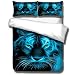 Bettbezug Bettwäsche-Set Kreativer blaues Tier Tiger - Bett 3D-Druck-Mikrofaser-Duvet-Set-Quilt-Hülle mit Kissenbezüge-Oyhtyh-001._König - 220x230 cm