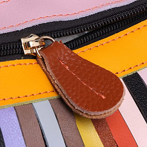 Bolso multicolor de cuero genuino para mujer miniatura 7