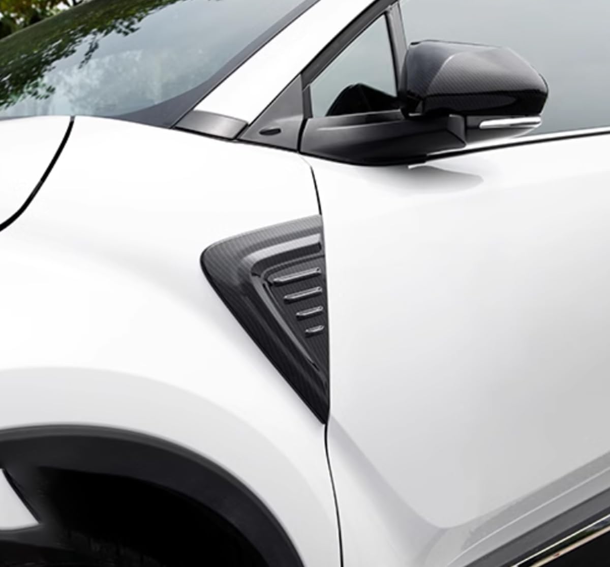 Car Accessories Front Side Fender Vents Air Outlet Cover Trim (Carbon Fiber Style) Fit for Toyota C-HR CHR 2018-2023 ABS 2 PCS