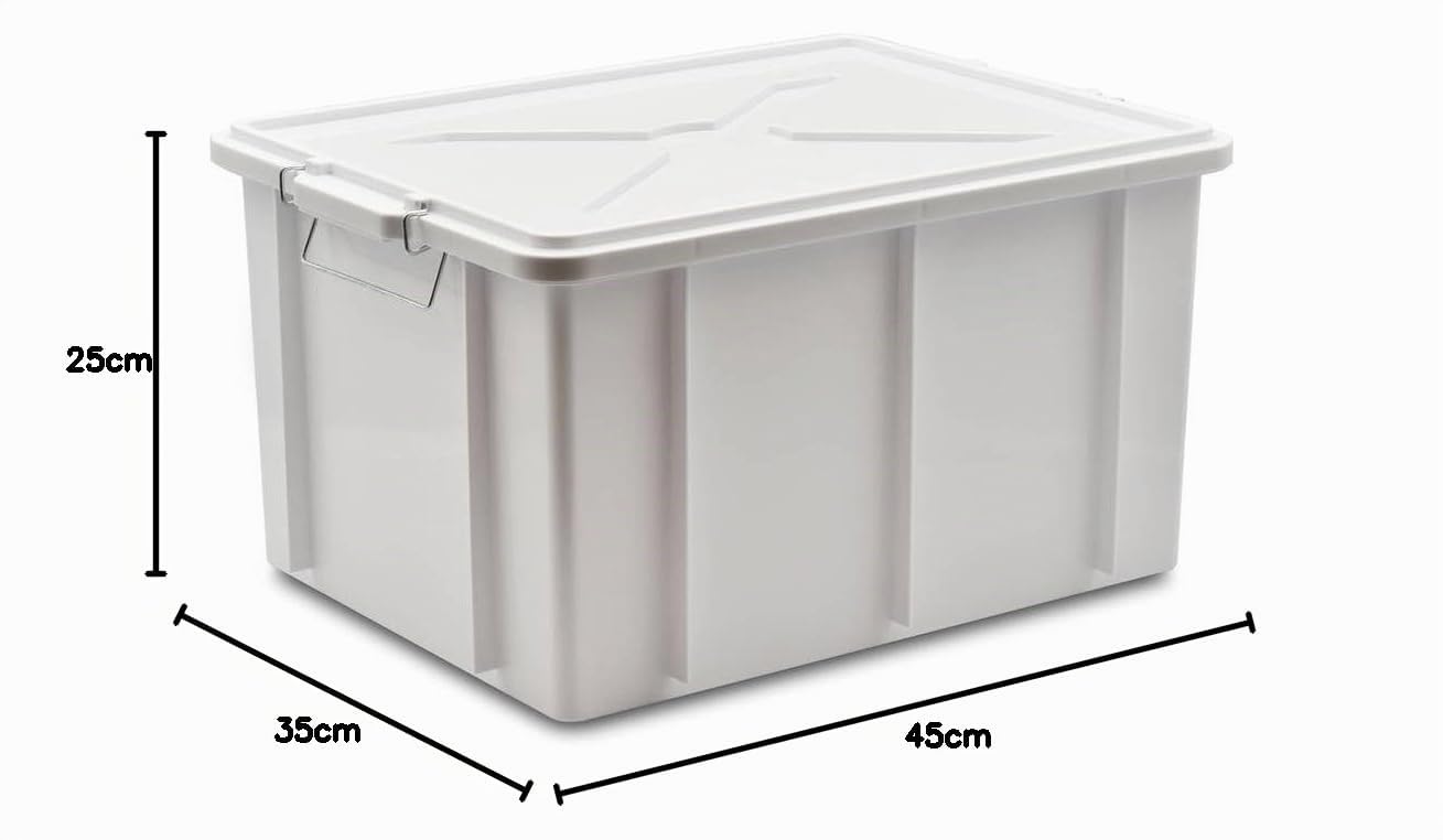 Cassetta in plastica con Coperchio cm 45x35x25(h.)