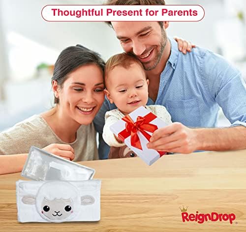 ReignDrop Colic Relief for Newborns  Gas Relief Set with Belly Band, Gel Pack, Storage Bag  Soothing Calming Warm or Cold Compression Baby Belly Belt (Lamb Gel Pack)