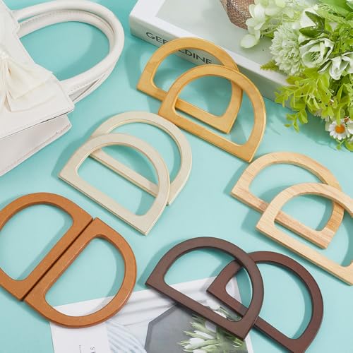 Asas de madera Beebeecraft para bolsos de playa hechos a mano, estilo macramé 4