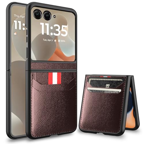 Accessoire Motorola Razr 60 2025 étui rigide portefeuille antichoc avec fente carte