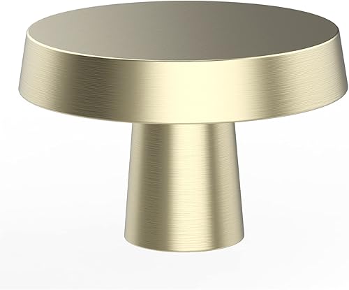 Miniatura 2 de Paquete de 4 tiradores de latón cepillado para armario de cocina, manijas redondas doradas satinadas, accesorios de cajón de aparador para