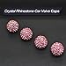 Car Wheel Tire Valve Caps, 4 Pack Crystal Rhinestone Car Tire Wheel Valve Stem Air Caps for Car Tire Accessories Universal for Cars, SUVs, Bicycle, Trucks and Motorcycles - Pink