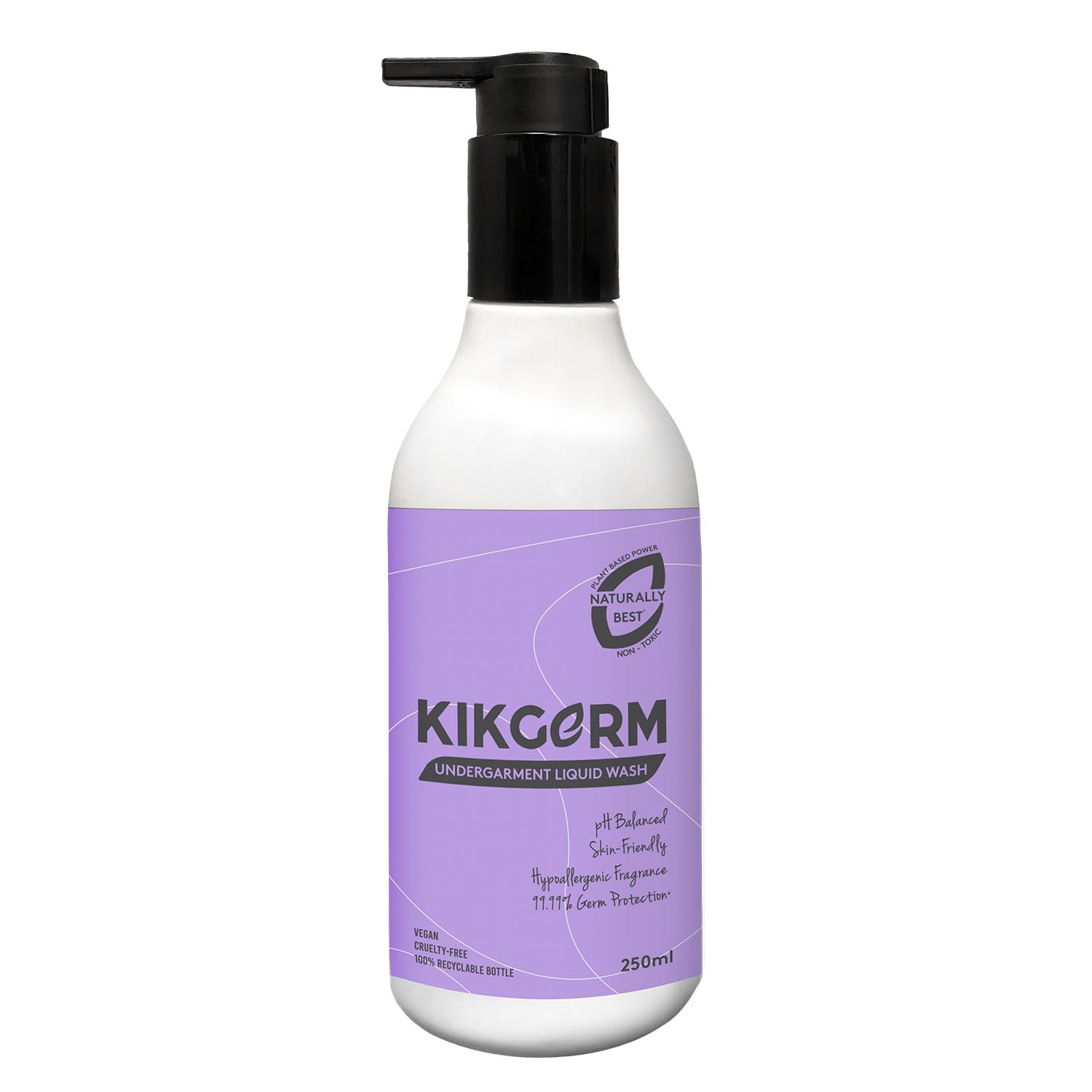 ELO Clean by KIKGERM Natural Undergarment Liquid Detergent | Plant-Based, Odour Control for Intimate Stains, pH Balanced, Hypoallergenic, Anti-Fungal | 250ml