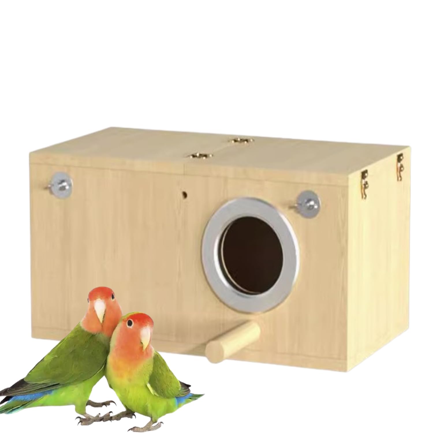 Caja Nido Resistente, Caja Nido para Periquitos, Caja Nido para Pájaros, Jaula, Casa De Madera, para Agapornis Pinzones, Periquito Cacatúa, Loro Conure, Planeador del Azúcar, Ardilla, Rata, Pinzón
