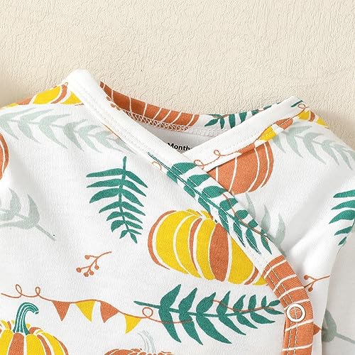 DEFAHN Baby Side Snap Bodysuit Kimono Onsies Newborn Boy Girl 3-Pack 100% Cotton Basic Pattern Kimono Bodysuits2