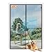 Magnetic Screen Door, Wide Mega Mesh 60 X 80 Fit Doors Size Up to 58”W X 79”H Max with Full Frame Velcro Magnet Double Door Curtain Keep Fly Mosquito Out