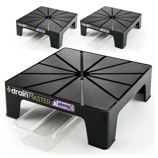 GrowPRO 3.0 Space Booster Stangen-Set (XL - 120cm) 9 DrainMaster® Blumentopf Untersetzer 38x38cm - 3er Set XL inkl. Ablaufwannen - Pflanzuntersetzer eckig Blumen Pflanzen Drainage Indoor/Outdoor - Ideales Zubehör für Growzelt - Made in Germany